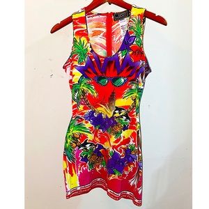 Authentic Vintage Versace Archive 93 SS Miami Collection Dress